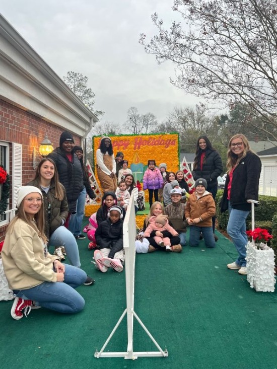 Marion ABB employees and family on Christmas parade float